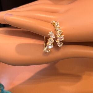 Gold-Plated YGI 925 Sterling Silver Ring with Marquise & Pear Cut CZ Stones